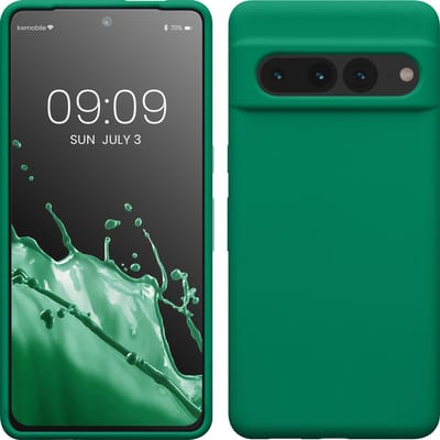 kwmobile telefoonhoesje geschikt voor Google Pixel 7 Pro - Hoesje met siliconen coating - Smartphone case in smaragdgroen