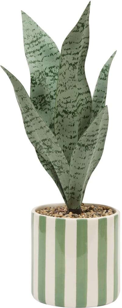 Atmosphera Kunstplant Sansevieria Chéri met keramische pot - Ø12xH38cm - Groen