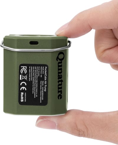 Thijox - Mini-elektrische luchtpomp Draagbaar en ultralicht 45g USB snelladen 5 luchtmondstukken LED verlichting oppompen en afzuigen voor luchtbedden