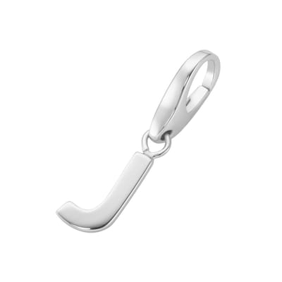Giorgio Martello letter J charm | bedel | gerhodineerd zilver 925/000 | memorie sieraad herinnering | met clipsluiting
