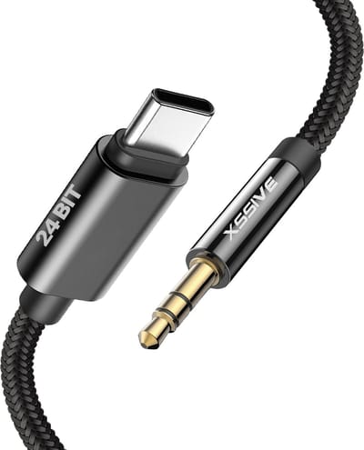 Xssive Aux naar USB C Kabel - 24 Bit / 196 Khz - Geschikt voor Samsung & Apple - Aux Kabeltje voor Auto Radio, Headset, Koptelefoon naar Telefoon USBC naar 3.5mm Jack Adapter Kabel