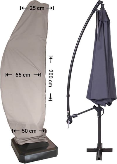 Raffles Covers Parasolhoes voor zweefparasol - Hoog 200 cm - RUC200 - Waterdicht - Ademend - UV-bestendig - Trekkoord - Rits en stok - Parasolhoes voor zweefparasol
