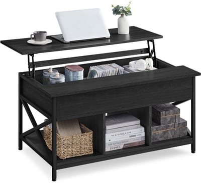 VASAGLE - Salontafel - Bijzettafel - Met Verstelbaar Blad - Ruim Tafelblad - Voor Woonkamer