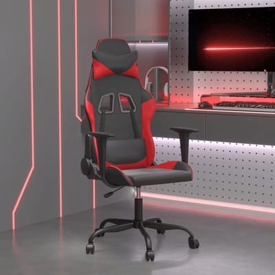 vidaXL - Massage - gamestoel - kunstleer - zwart - en - rood