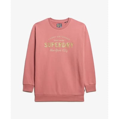 Superdry - Luxe sweatjurk met metallic logo - Dames - Jurken