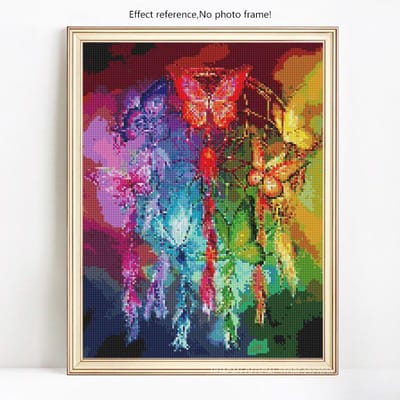 Peinture diamant thème animaux, broderie complète ronde, affichage complet, papillons, arrivée 20X30 brown