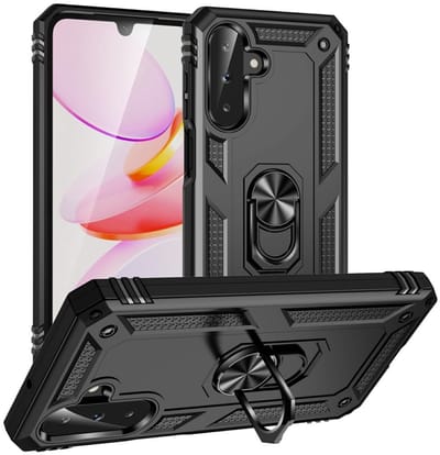 Coverup Hoesje - Geschikt voor Samsung Galaxy A26 Hoesje - Coverup Armor Ring Kickstand Back Cover - Zwart