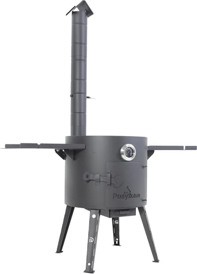 Oezbeekse Kookplaat - Buitenkeuken Oven - Authentiek Koken - Inclusief Thermometer - Diameter 40 cm