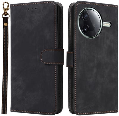 Coverup Hoesje - Geschikt voor Xiaomi Poco F7 Pro / F7 Ultra Hoesje - Coverup Book Case met Koord - Zwart