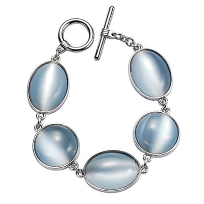 Behave - armband zilverkleur cat’s eye stenen - elegante stijl - nikkelvrij