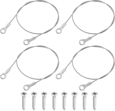 Dailygoods - Kabel - 40cm x 1.5mm - Duurzaam en Corrosiebestendig - Zilver - Voor Lampen en Meubels - Inclusief Schroeven - Geschikt voor Gipsplaten