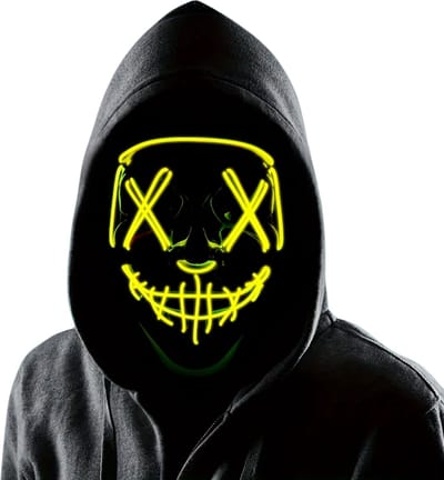 Nivard Halloween Masker - Volwassenen - Enge Maskers - Horror Masker - Led Masker - Geel