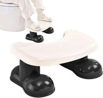 Ontlastingskruk - Hulpkruk Badkamer - Verbeteren Toiletgang - Antislip Voetenbankje - 15.5 x 26.5 x 15.5 cm - Zwart