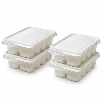 Dailygoods- IJsblokjesvorm met deksel - Set van 4 - Siliconen - BPA-vrij - Stapelbaar - Lekvrij - Vaatwasmachinebestendig - Ijsvorm