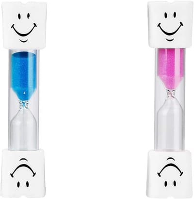 Set van 2 zandlopers met smiley - perfect voor tandenpoetsen, keuken, kantoor en speeltijd