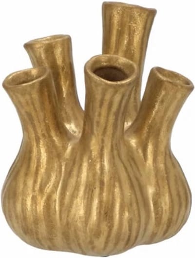 Aglio  Tulpenvaas   Goud  Daan Kromhout  13x16 cm (klein) Vaas Goud  Bloemenvaas  Vaas voor Tulpen  Bloemenvaas
