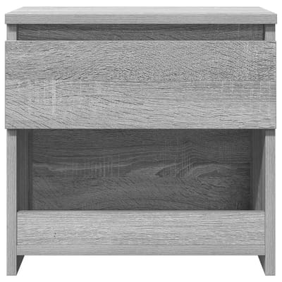 vidaXL - Nachtkastje - 40x30x39 - cm - bewerkt - hout - grijs - sonoma - eikenkleurig