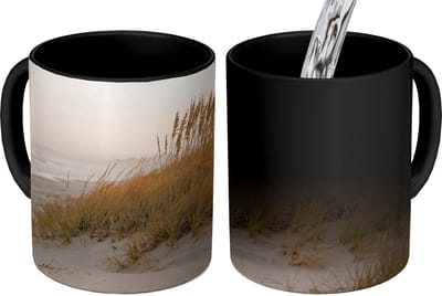 Magische Mok - Foto op Warmte Mokken - Koffiemok - Duinlandschap - Zonsondergang - Strand - Magic Mok - Beker - 350 ML - Theemok