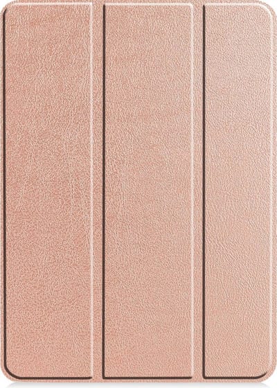 Hoesje - Geschikt voor Apple iPad Pro (2021) - 12.9 inch - Dun & Stevig - Trifold Bookcase - Hard Cover Case - Met Uitsparing Geschikt voor Apple Pencil - Hardcover Book - Tablet Hoes - Rosé goud