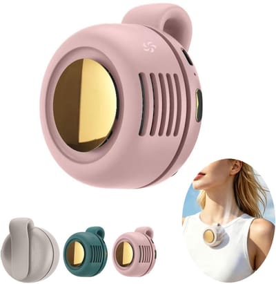 USB Oplaadbare Zomer Clip-On Mini Cooling Ventilator - 3 Standen - 360° Verstelbare Luchtstroom - Draagbare ventilator - Bladloze ventilator - Tailleventilator - Draadloze Ventilator - Clip On Ventilator - Nek Ventilator - Aircooler - Roze
