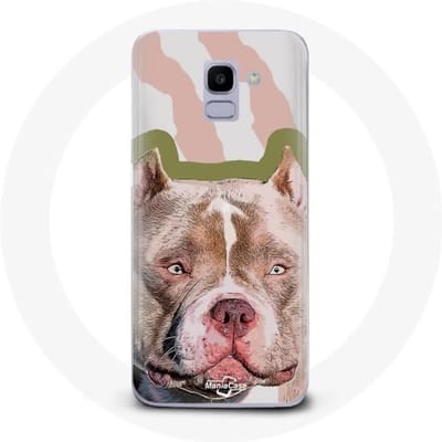 Case voor Samsung Galaxy A8 2018 Bruin Pitbull Hond bruin