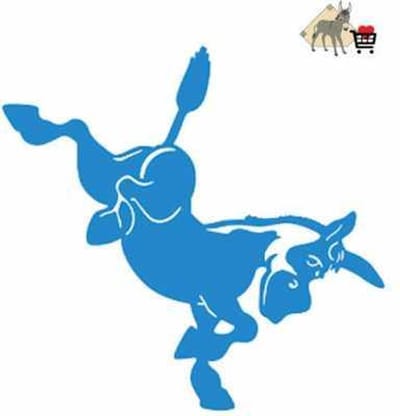 GoedeDoelen.Shop | Autosticker Nimbus blauw | Sticker voor Auto, Laptop , Muur, Koelkast | Ezel | Ezel Liefde | Ezel Sticker I Love Donkeys | Donkey