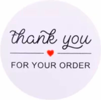 Stickers "THANK YOU!"  50 stuks  "MULTIPLAZA" - Etiketten - bedankt - promoten - bedrijf - hobby - bedrijf - webshop - bestellingen - brief - pakket