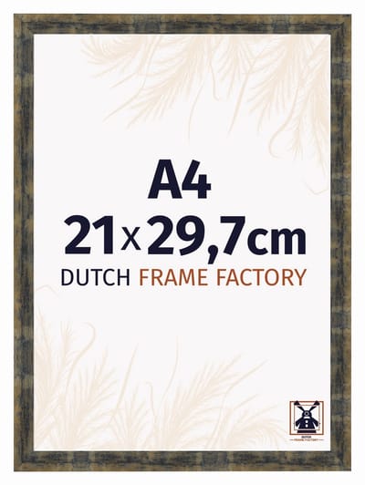 Fotolijst A4 21x29,7 cm - MDF - Blauw Goud Gemeleerd - Praag