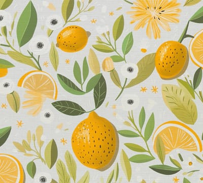 CITROENEN BEHANG | Keuken - Geel Grijs Groen Wit - A.S. Création Pintwalls III