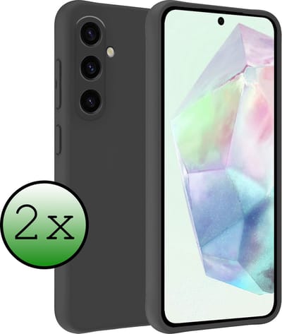 Hoesje 2 Stuks - Geschikt voor Samsung Galaxy A35 - Sterk & Shockproof - Case Siliconen - Back Cover - Telefoon Hoes - Zwart