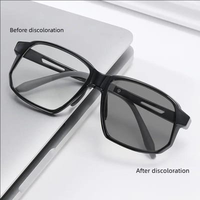 Nouvelles lunettes de sport ultra-légères à verres changeants de couleur pour myopie, modèle haut de gamme pour homme, idéales pour la conduite et le cyclisme en extérieur (réf. 6135). 0 noir