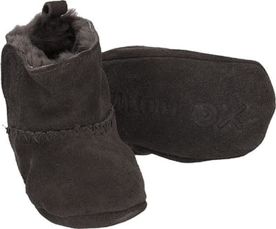 Leren -Baby - Schoentjes - Booties - Antraciet - 12/18 maanden