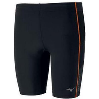Mizuno Stretch Taille Zwart/Oranje Grafisch Logo Heren Mid Panty J2GB601391