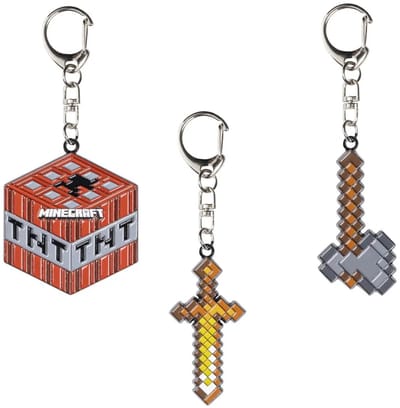 Minecraft Metal Pack Of Sleutelhanger 3 Eenheden Veelkleurig