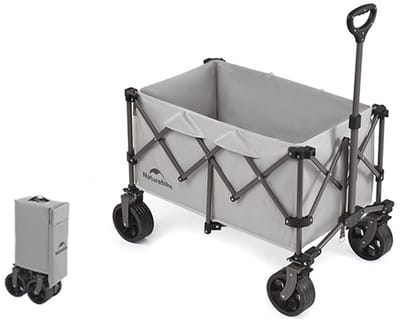 Naturehike Opvouwbare Bolderkar 150L - Vertical Fold - Tot 150 kg Belastbaar - 360° All-Terrain Wielen - Voorremmen - Camping & Strandwagen