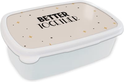Broodtrommel Wit - Lunchbox - Brooddoos - Quotes - Relatie - Better together - Spreuken - 18x12x6 cm - Volwassenen