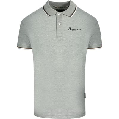 Aquascutum London getipt grijs poloshirt