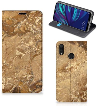 Standcase Hoesje voor Huawei Y7 hoesje Y7 Pro (2019) Standcase Marmer Creme