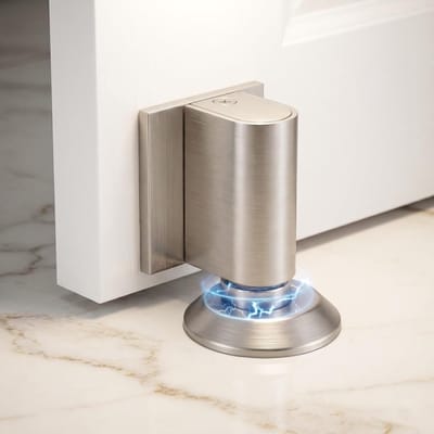 Magnetische Deurstopper - Vloerstopper - Deuren Open Houden - Zonder Boren - 5x9x5 cm - Zilver