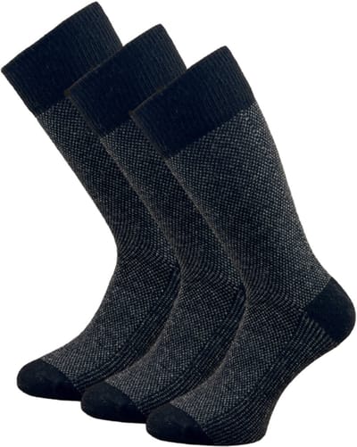 3 Paar SQOTTON® Lamswollen sokken - Naadloos - Niet knellende boord - Gemêleerd Grijs - 39-42