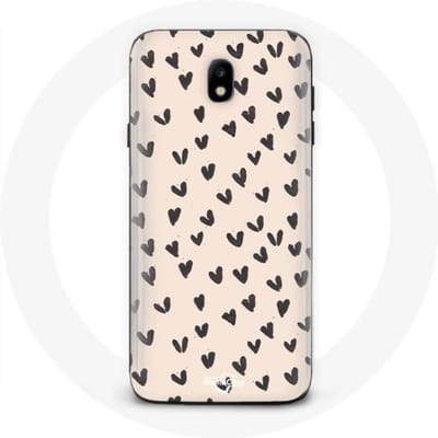 Samsung Galaxy J3 2017 hoesje De abstracte zwarte achtergrond van de hartentextuur