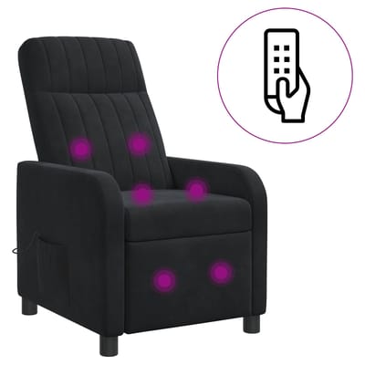 vidaXL - Massage - Relaxstoel - Zwart - fluweel