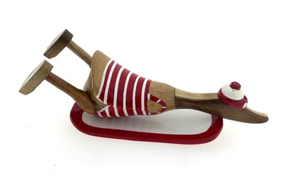 Houten eend Kiayo surfboard rood