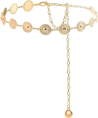 Verstelbare Goudkleurige Metalen Tailleketting als Riem voor Dames en Jeans