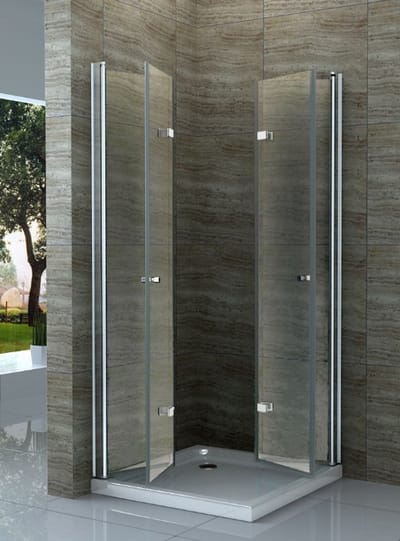 Ruimtebesparende Douchecabine 90x90 cm – Met 2 Inklapbare Vouwdeuren - Hoogte 195 cm - 8 mm veiligheidsglas - Geschikt voor plaatsing op douchebak én tegelvloer
