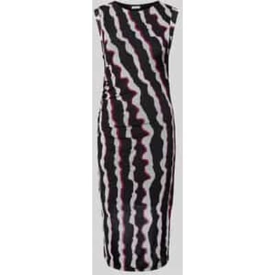 Slim fit midi-jurk met plooien opzij