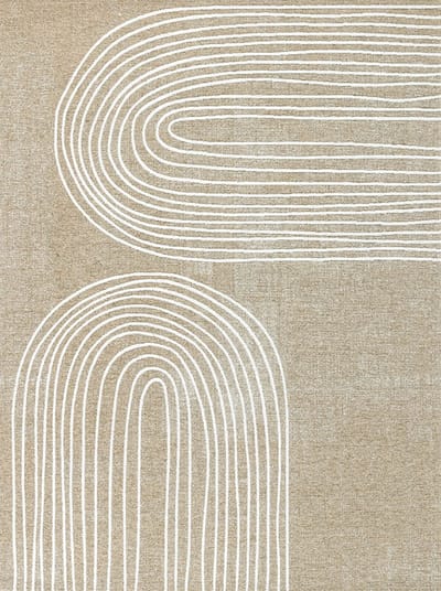 Acsento Curzo Natural Vloerkleed - 170 x 230 cm - Beige - Rechthoekig - Viscose - Eetkamer, Woonkamer - Geometrisch - Boho, Modern