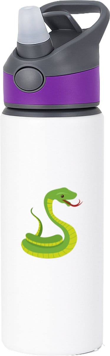 Hacebo® - Slangen waterfles met rietje paars - Slang - Dieren liefhebbers - Reptielen - dierentuin - water fles - 650ML