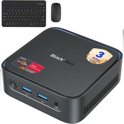 Blackview MP50 - 2026 Edition Mini PC - AMD Ryzen 5 3500U - 16 GB DDR4 & 512 GB M.2 SSD - Tot 3,7 GHz - Windows 11 Pro - Mini Computer met WiFi - Bluetooth - WiFi 5 - USB3.0 voor Kantoor - Inclusief Toetsenbord en muis - Zwart
