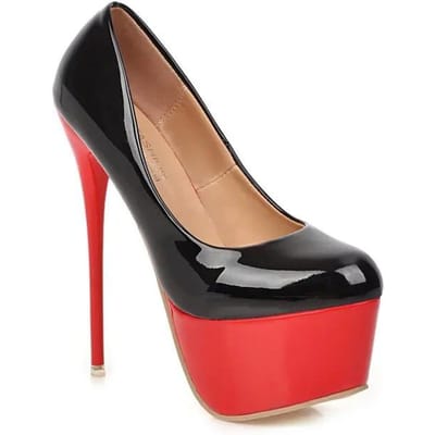 16CM Schoenen met hoge hakken Dames Stiletto Sexy Schoenen Waterdicht Platform Superhoog Nachtclub Damesschoenen Grote Maat 45 40 black